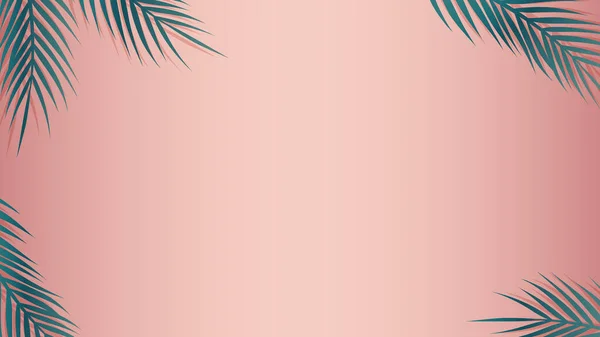 Egzotyczne Tropikalne Letnie Różowe Tło Liśćmi Palmy Botaniczne Ciepłe Pastelowe — Wektor stockowy