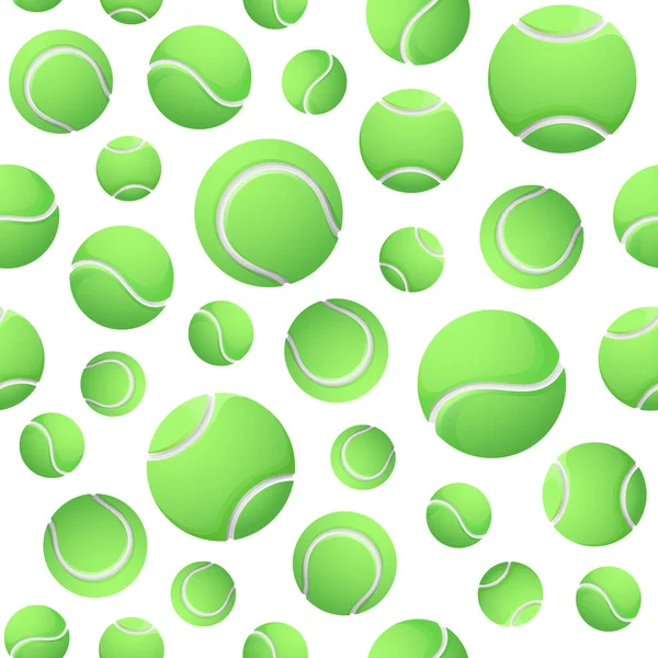 Tênis Bolas Verdes Ilustração Padrão Sem Costura Equipamento Desportivo Padrão — Vetor de Stock