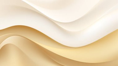 Pürüzsüz dinamik dalgalarla altın renkli soyut arkaplan.