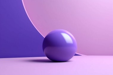 Mor top soyut arka plan. Modern geometrik 3d duvar kağıdı.