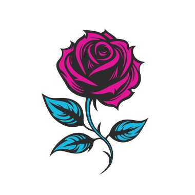 Rose eski moda dövme çizimi.