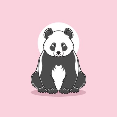 Panda klipsi. Düz vektör illüstrasyonu.