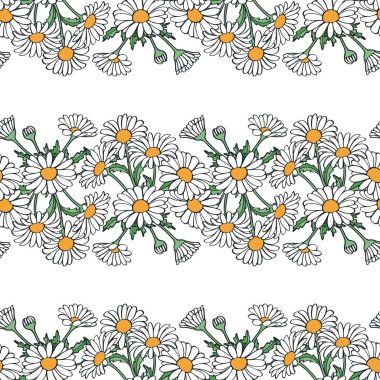 Papatya çayı pürüzsüz desen. Vektör arkaplanı.