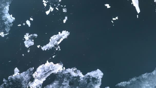 Lapso Tempo Grandes Icebergs Derretendo Deriva Para Oceano Filmagem Mostra — Vídeo de Stock