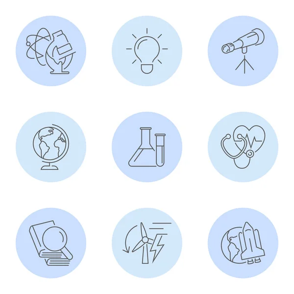Science Line Icons Vector Illustration — Stock Vector