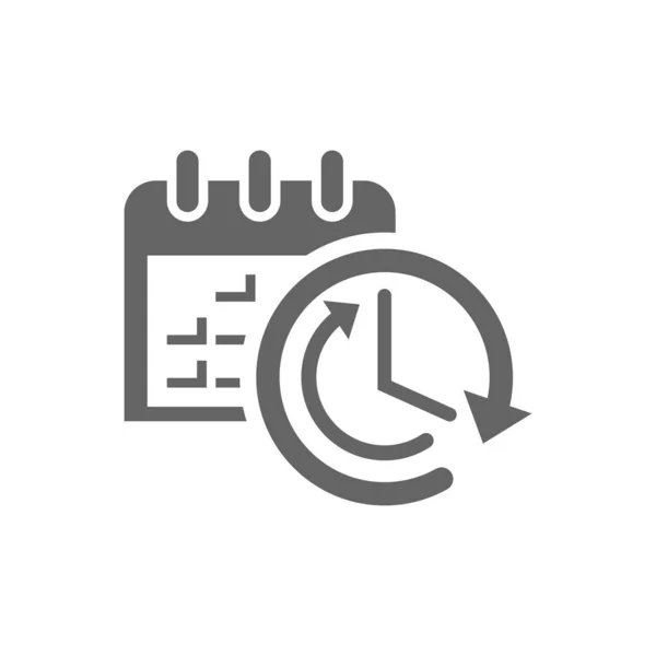 Time Management Concept Clock Calendar Icons — Stock Vector