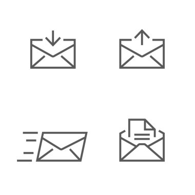 Mail, message and letter web icons
