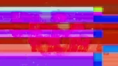 Arızalı animasyon geçişi. Video arızası geçiş arkaplanı. Gürültü Arızası TV Kötü Sinyal Efekti.