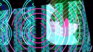 Renkli arkaplan ile farklı şekillerin canlandırması