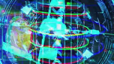 Renkli arkaplan ile farklı şekillerin canlandırması 