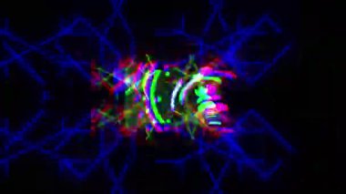 Renkli arkaplan ile farklı şekillerin canlandırması