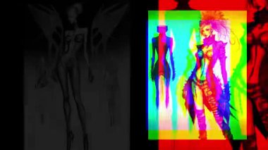 animation - Fashion girl in sketch-style 