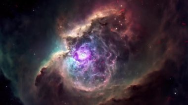 animasyon - uzayda nebula gazı bulutu