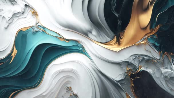 Анимация Жидкое Искусство Рисования Видео Абстрактная Мраморная Текстура Красочными Волнами — стоковое видео