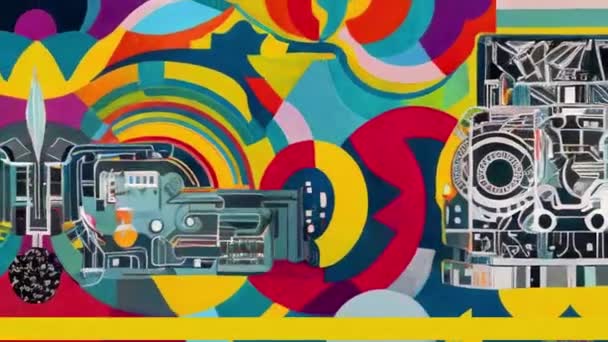 Abstrakte Animation Mit Übergangseffekt Inspiriert Von Street Art Graffiti Und — Stockvideo