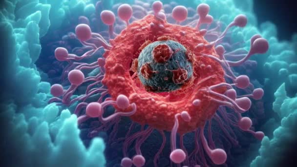 がん細胞の損傷と崩壊のアニメーション — ストック動画