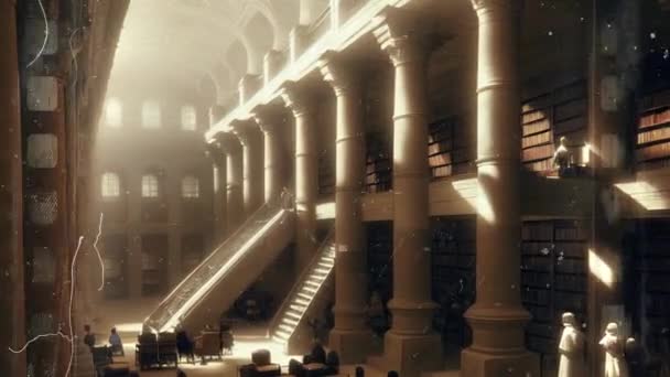 Animation Det Legendariska Biblioteket Alexandria Egypten — Stockvideo