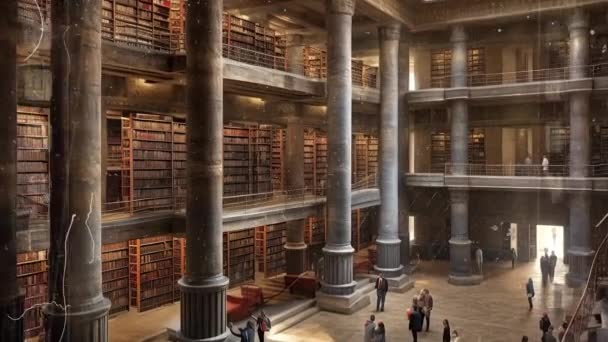 Animation Bibliothèque Légendaire Alexandrie Egypte — Video