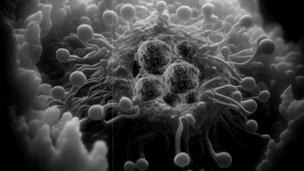 Κινούμενα Σχέδια Ενός Κατεστραμμένου Και Διαλυμένου Καρκινικού Κυττάρου — Αρχείο Βίντεο