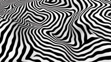 animation - Black and white psychedelic optical illusion. Abstract hypnotic animated background. 