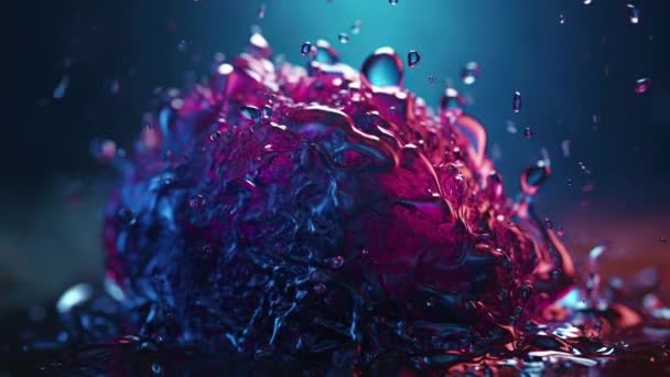 Animation Clouds Bright Colorful Ink Mixing Water — Stok video