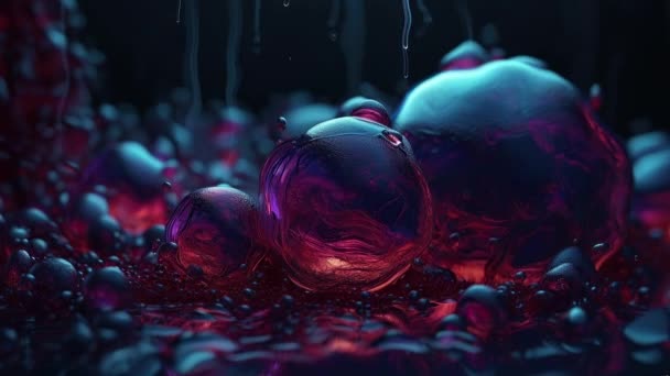 Animation Clouds Bright Colorful Ink Mixing Water — Stok video