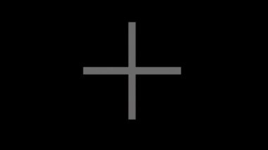 2D animasyon - yanıp sönen iki beyaz çizgiden haç