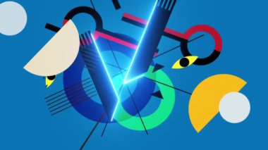 animasyon - neon çizgileri ile soyut minimalist geometrik arkaplan
