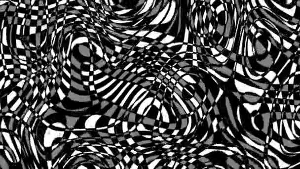 Animovaná Abstraktní Minimalistická Kompozice Bílými Černými Tvary — Stock video