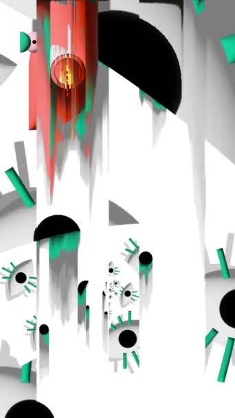 Vertikal Animation Abstrakt Minimalistisk Geometrisk Bakgrund Vit Bakgrund — Stockvideo