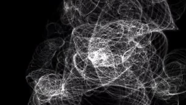 Animation Black White Image Featuring Dynamic Light Streaks Swirl Patterns — Stock Video