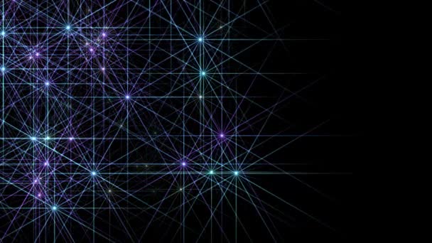 Анімація Цифрова Абстрактна Концепція Мережевих Єднань Вузлами Лініями Темному Тлі — стокове відео