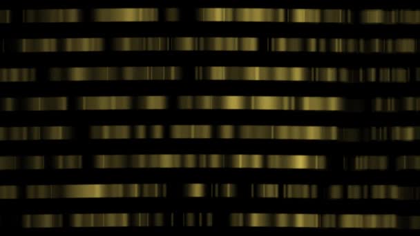 Animace Abstraktní Zlaté Pozadí Reflexními Vodorovnými Pruhy Ideální Pro Luxusní — Stock video