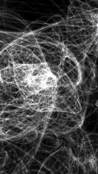 垂直动画 具有动态光斑和涡旋图案的黑白图像创造运动感 — 图库视频影像
