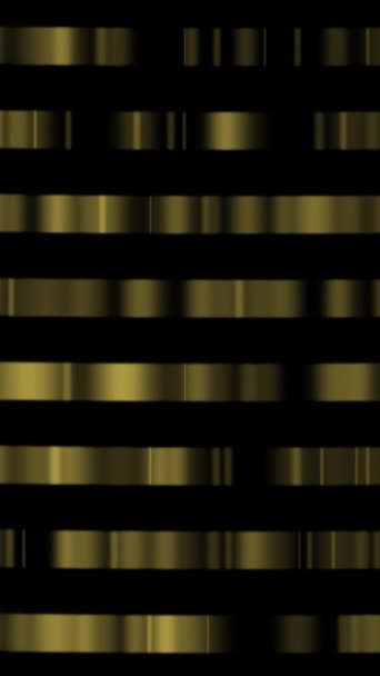 Vertical Animation Abstract Golden Background Reflective Horizontal Stripes Perfect Luxury — Stock Video