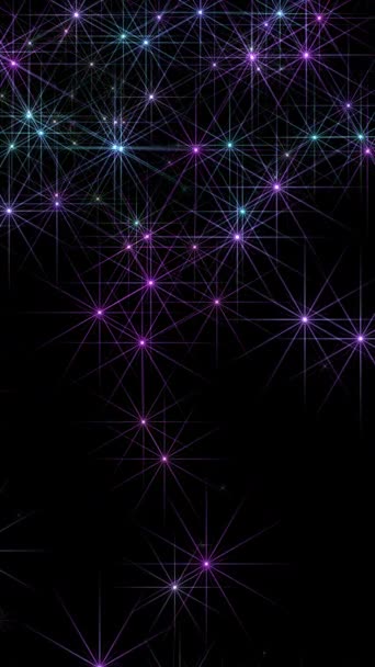 Вертикальна Анімація Цифрова Абстрактна Концепція Мережевих Єднань Вузлами Лініями Темному — стокове відео