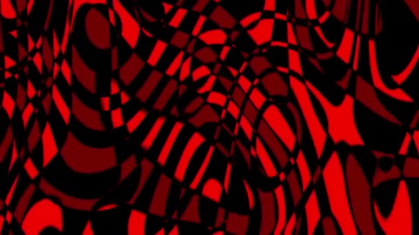 Animation Dynamiskt Rött Och Svart Abstrakt Mönster Med Vågiga Linjer — Stockvideo