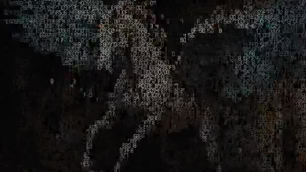 Анімація Абстрактне Цифрове Мистецтво Екрану Помилок Глюка Барвистим Шістнадцятковим Накладанням — стокове відео