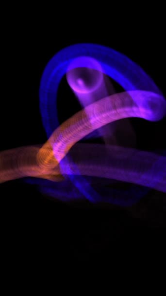 Vertical Animation Digital Abstract Image Featuring Colorful Intertwined Swirling Lines — Stock Video