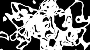 animasyon - Girdap halindeki siyah beyaz mürekkep kalıplarının dinamik soyut bileşimi, arka plan ve yaratıcı tasarımlar için ideal.