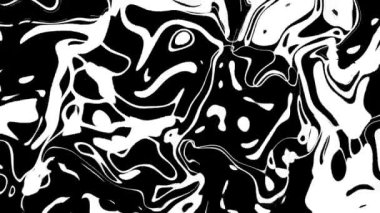 animasyon - Girdap halindeki siyah beyaz mürekkep kalıplarının dinamik soyut bileşimi, arka plan ve yaratıcı tasarımlar için ideal.