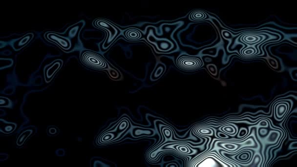 深暗背景下类似蓝色地形线的抽象数字艺术模式 — 图库视频影像