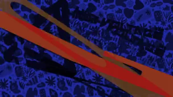 Анимация Смелый Текст Никакой Войны Накладывающий Синий Фон Символом Мира — стоковое видео