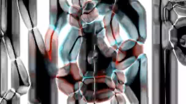 Animatie Digitale Kunst Met Een Glanzend Reflecterend Abstract Metalen Oppervlak — Stockvideo
