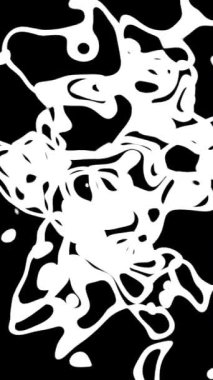 dikey animasyon - dönen siyah beyaz mürekkep desenlerinin dinamik soyut bileşimi, arka plan ve yaratıcı tasarımlar için ideal.