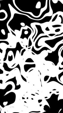dikey animasyon - dönen siyah beyaz mürekkep desenlerinin dinamik soyut bileşimi, arka plan ve yaratıcı tasarımlar için ideal.