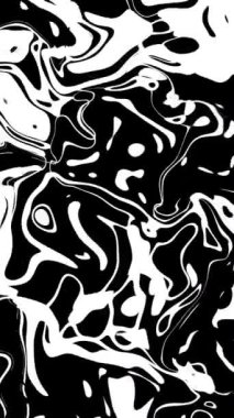 dikey animasyon - dönen siyah beyaz mürekkep desenlerinin dinamik soyut bileşimi, arka plan ve yaratıcı tasarımlar için ideal.