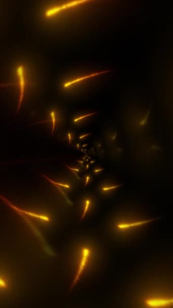 Вертикальная Анимация Ethereal Golden Light Streaks Bokeh Effect Perfect Backgrounds — стоковое видео