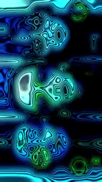 垂直动画 生动的霓虹灯线条创造了一种迷幻的图案 在抽象的形状中有着微妙的人脸幻觉 — 图库视频影像