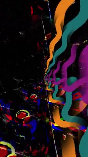 Vertikale Animation Künstlerische Abstrakte Gestaltung Mit Bunten Wellenlinien Auf Strukturiertem — Stockvideo